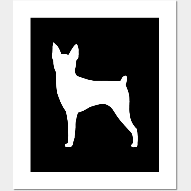 White Toy Fox Terrier Silhouette Wall Art by Coffee Squirrel